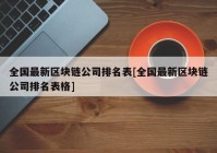 全国最新区块链公司排名表[全国最新区块链公司排名表格]