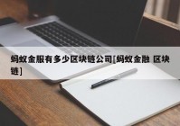 蚂蚁金服有多少区块链公司[蚂蚁金融 区块链]